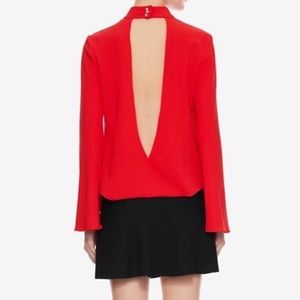 NWT Intermix Open-Back Red Blouse